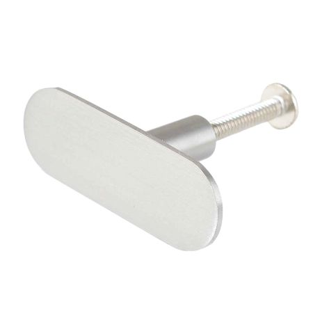 Silver Stainless Steel Thin Oval Dresser Knobs